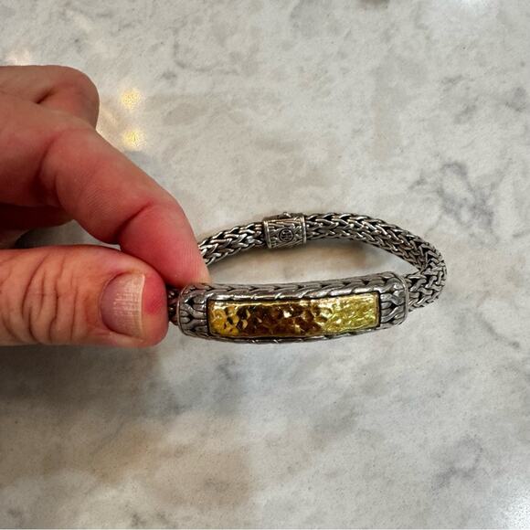 John Hardy Palu ID Bracelet, sterling silver and 22k gold - Picture 4 of 9